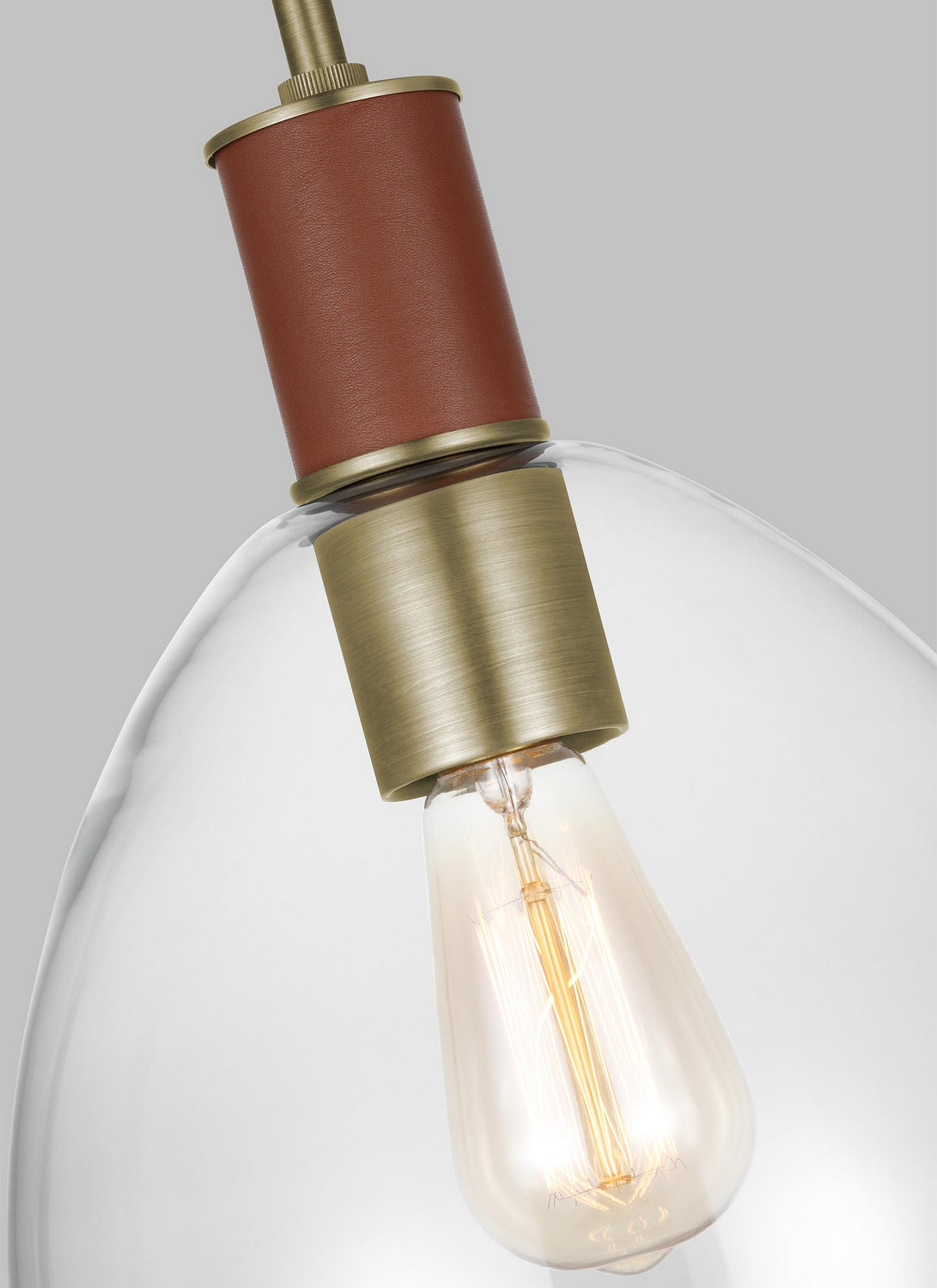 Visual Comfort Studio - LP1041TWBCG - One Light Pendant - Hadley - Time Worn Brass