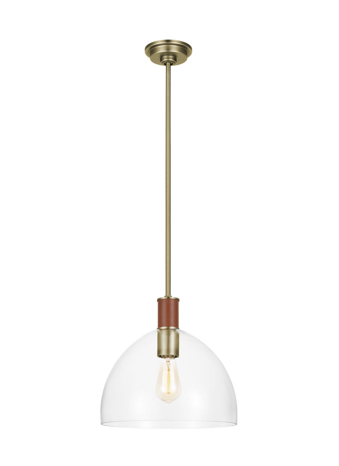 Visual Comfort Studio - LP1051TWBCG - One Light Pendant - Hadley - Time Worn Brass