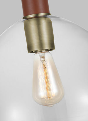 Visual Comfort Studio - LP1051TWBCG - One Light Pendant - Hadley - Time Worn Brass