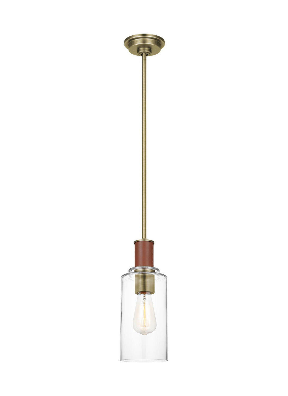 Visual Comfort Studio - LP1071TWBCG - One Light Pendant - Hadley - Time Worn Brass