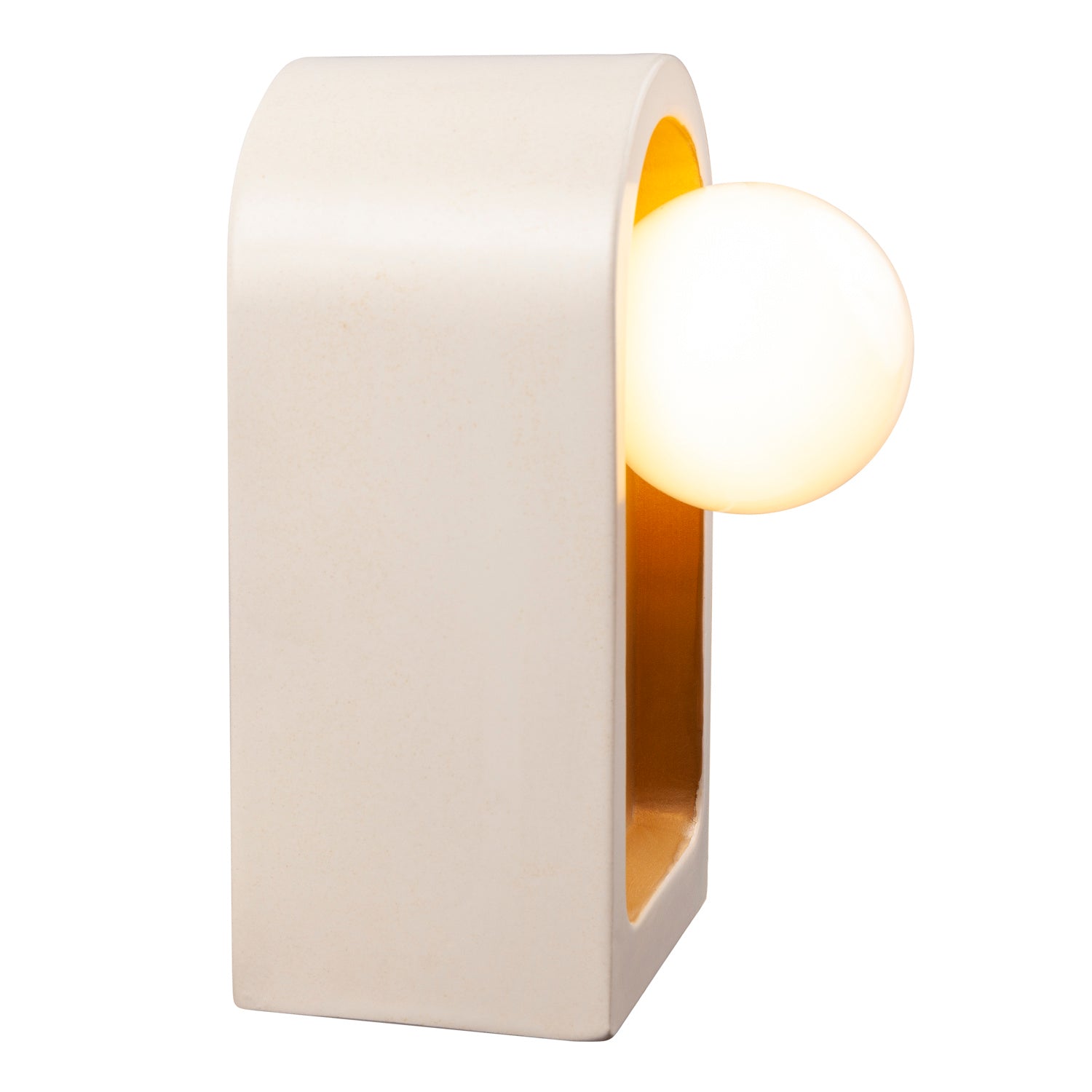 Justice Designs - CER-3010-MTGD - One Light Wall Sconce - Ambiance Collection - Matte White with Champagne Gold internal finish