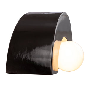 Justice Designs - CER-3020-BKMT - One Light Wall Sconce - Ambiance Collection - Gloss Black with Matte White internal finish