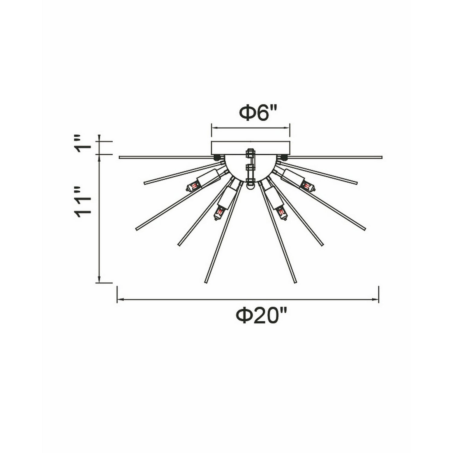 CWI Lighting - 1034C20-6-101 - Six Light Flush Mount - Savannah - Black