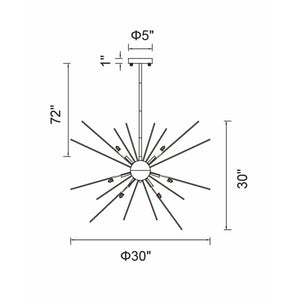 CWI Lighting - 1034P30-9-101 - Nine Light Chandelier - Savannah - Black