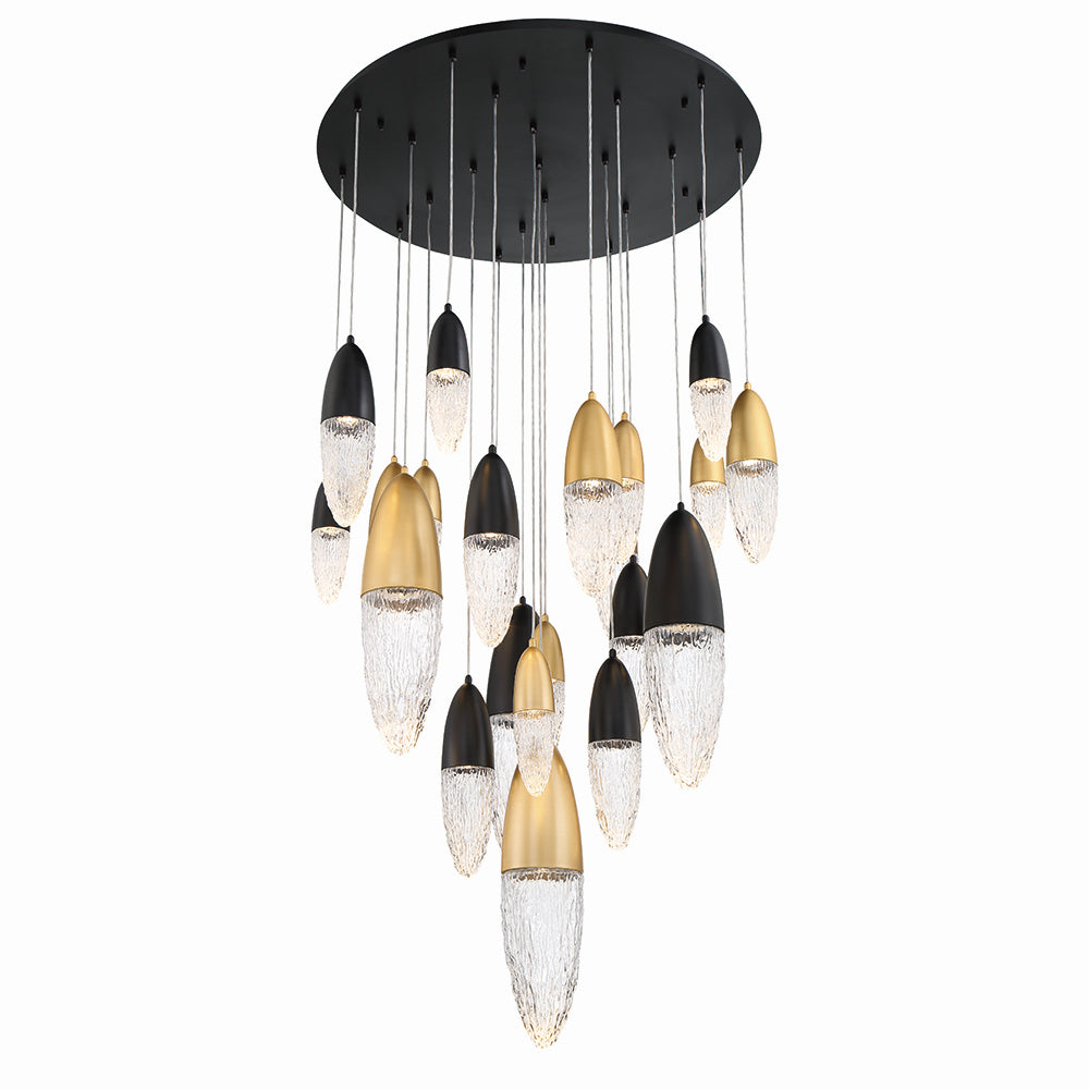 Eurofase - 43860-043 - 22 Light Chandelier - Ecrou - Mixed Black / Brass