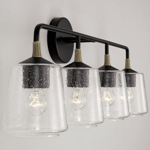 Capital Lighting - 145641KB-530 - Four Light Vanity - Amara - Matte Black with Brass