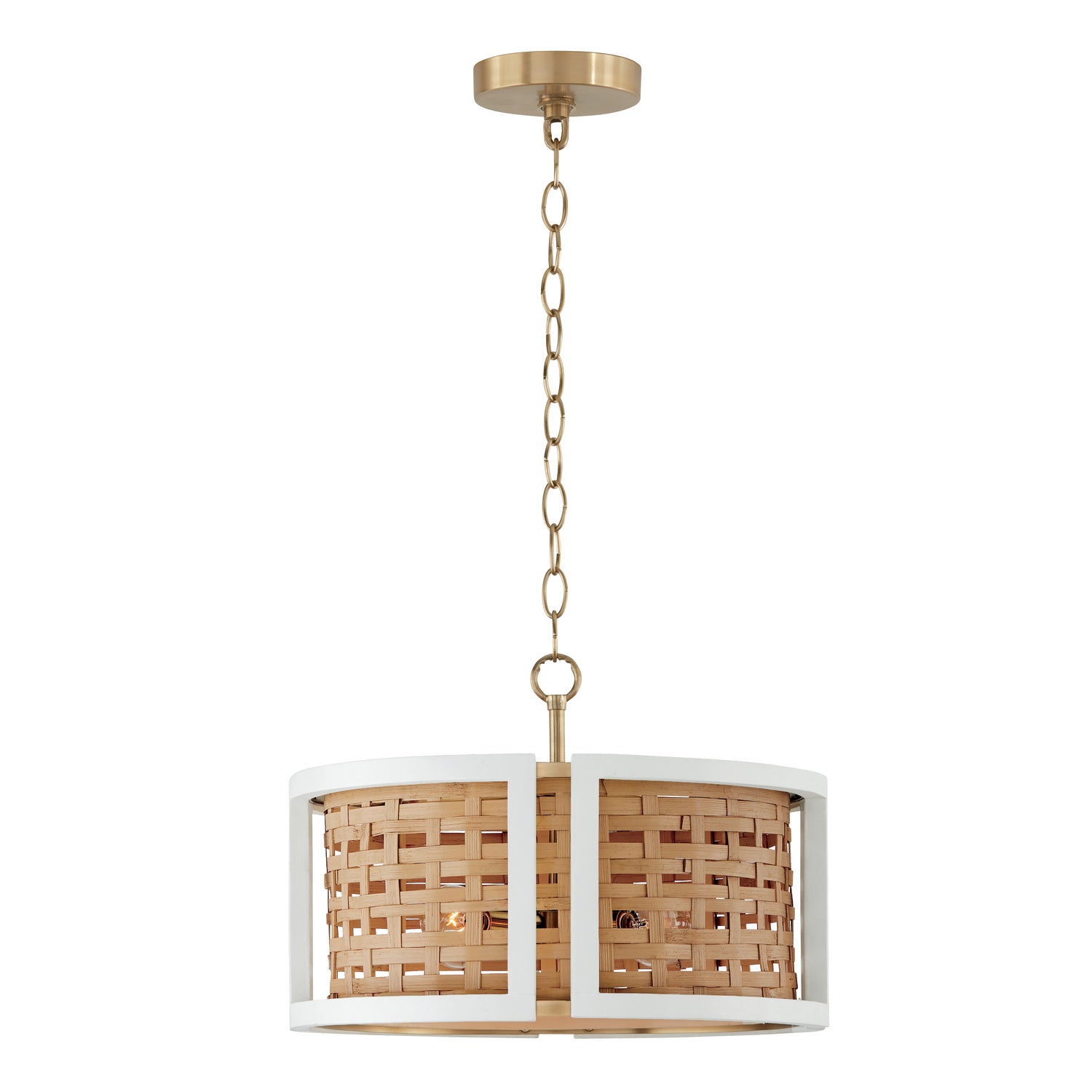 Capital Lighting - 244341WM - Four Light Semi Flush Mount - Lola - Flat White and Matte Brass
