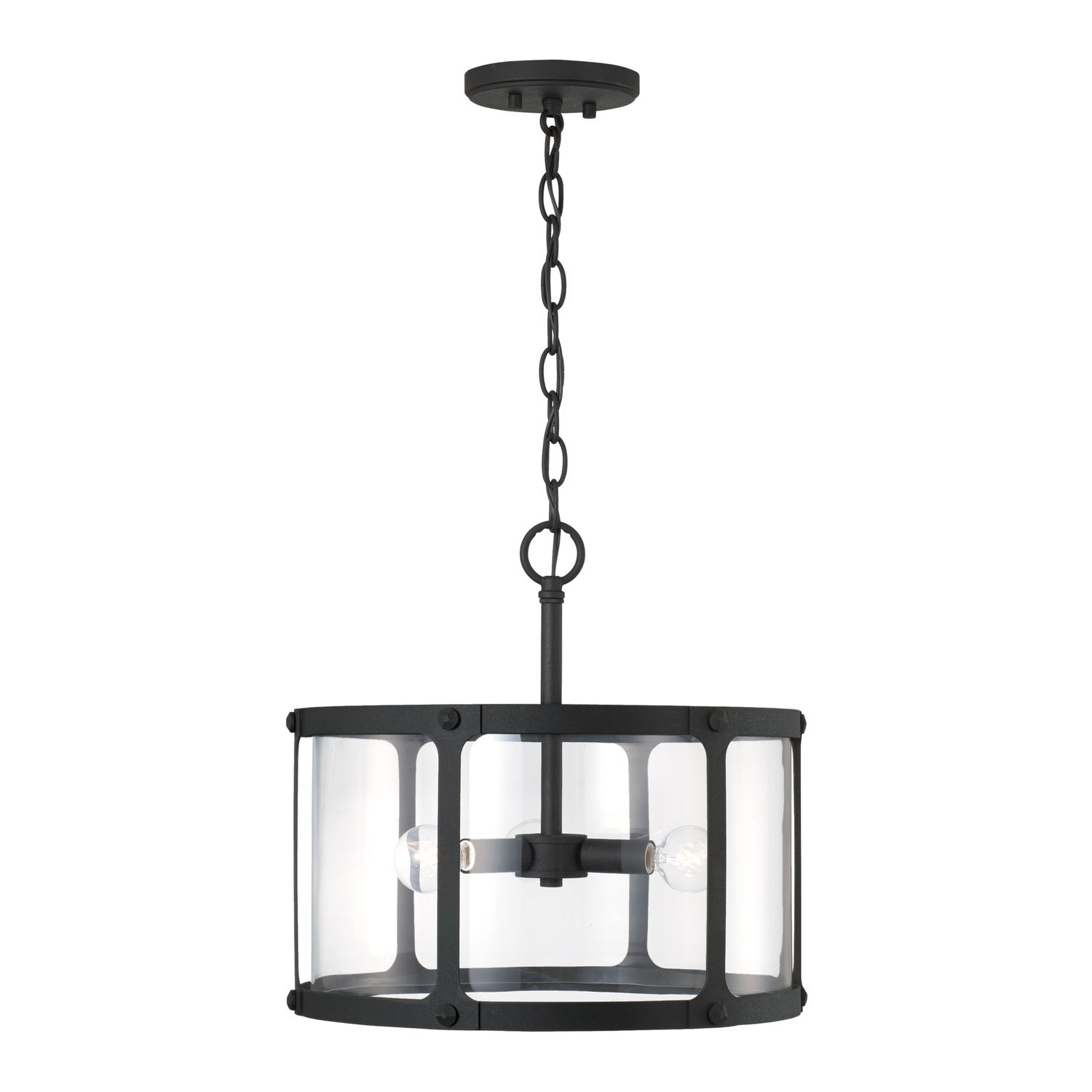 Capital Lighting - 244931BI - Three Light Semi Flush Mount - Brennen - Black Iron