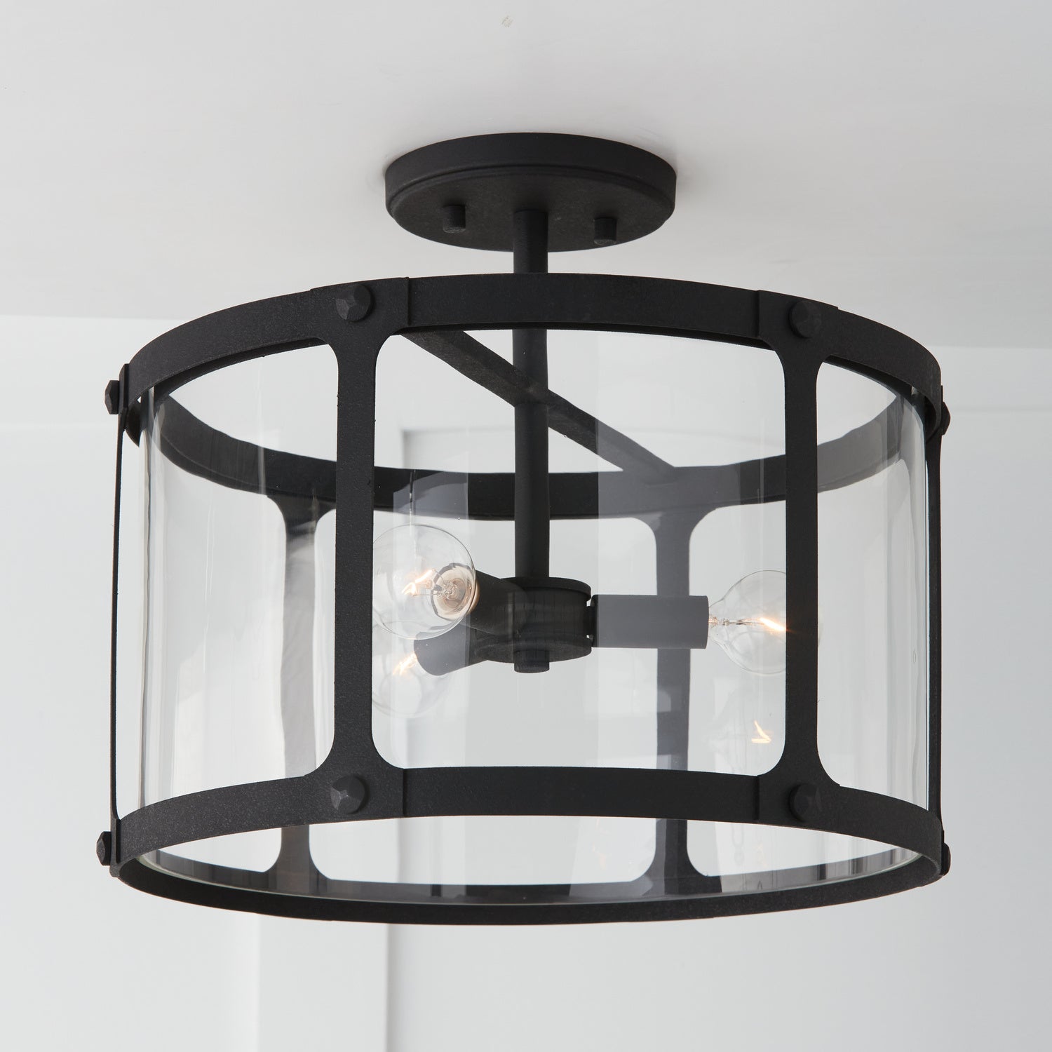 Capital Lighting - 244931BI - Three Light Semi Flush Mount - Brennen - Black Iron