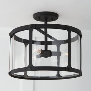 Capital Lighting - 244931BI - Three Light Semi Flush Mount - Brennen - Black Iron