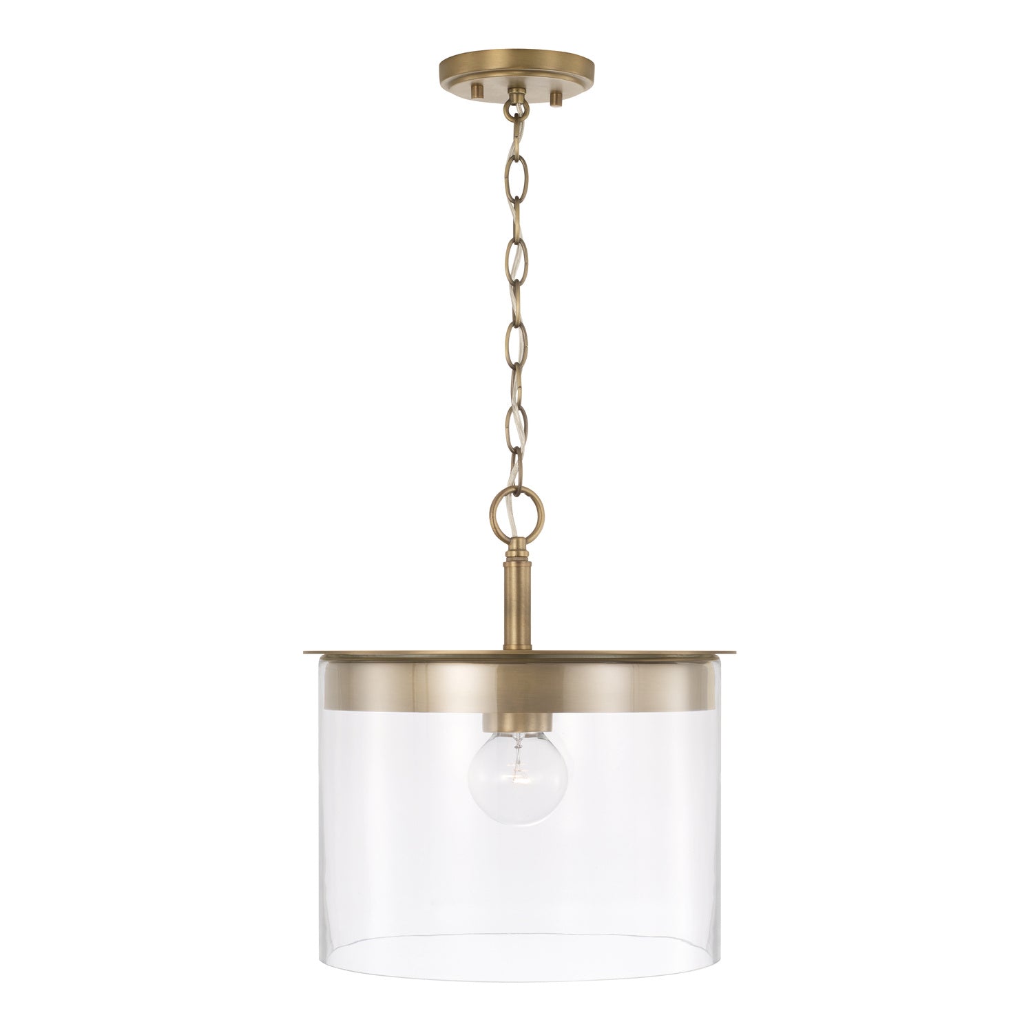 Capital Lighting - 246812AD - One Light Semi Flush Mount - Mason - Aged Brass