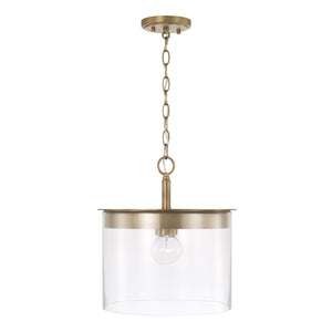Capital Lighting - 246812AD - One Light Semi Flush Mount - Mason - Aged Brass