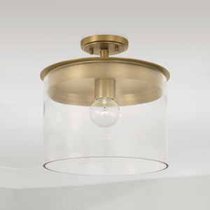 Capital Lighting - 246812AD - One Light Semi Flush Mount - Mason - Aged Brass