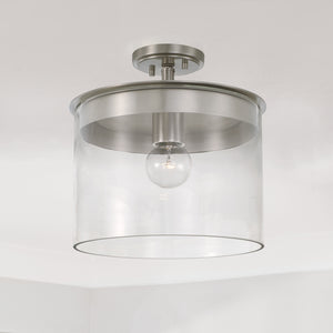 Capital Lighting - 246812BN - One Light Semi Flush Mount - Mason - Brushed Nickel
