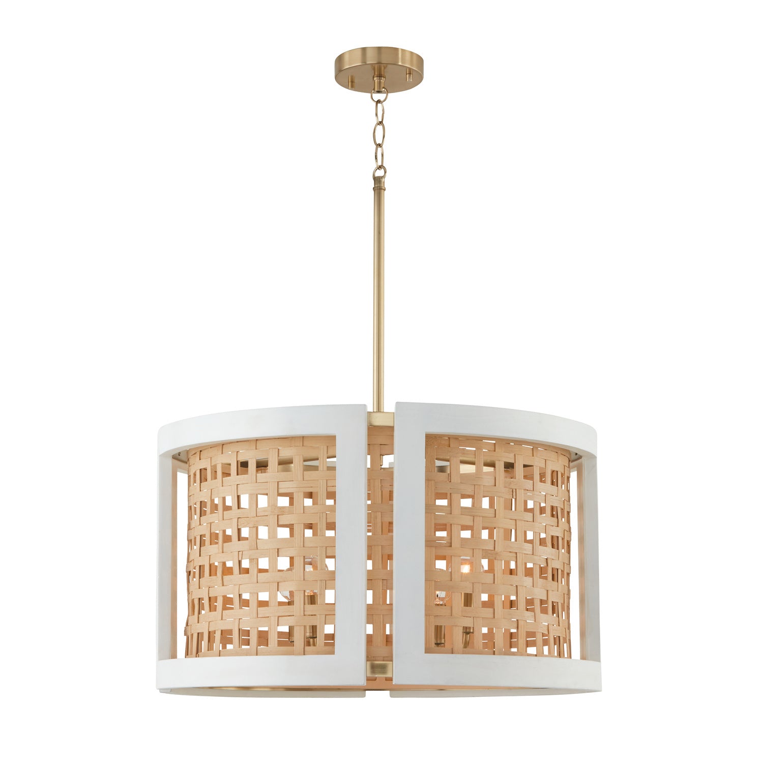 Capital Lighting - 344341WM - Four Light Pendant - Lola - Flat White and Matte Brass