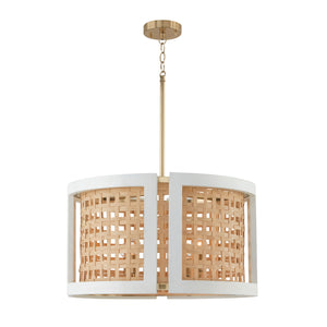 Capital Lighting - 344341WM - Four Light Pendant - Lola - Flat White and Matte Brass