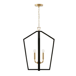 Capital Lighting - 344541KM - Four Light Pendant - Maren - Flat Black and Matte Brass