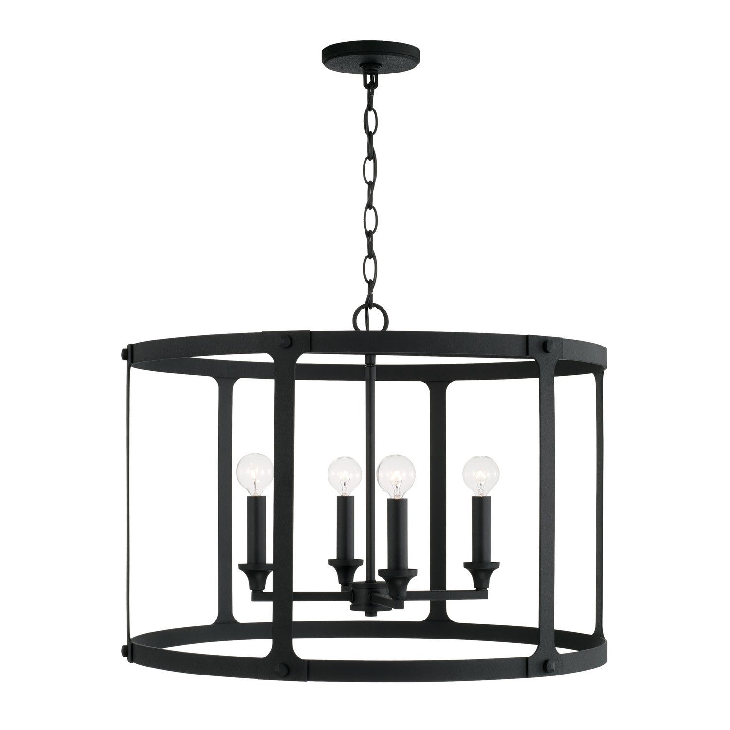 Capital Lighting - 344941BI - Four Light Pendant - Brennen - Black Iron
