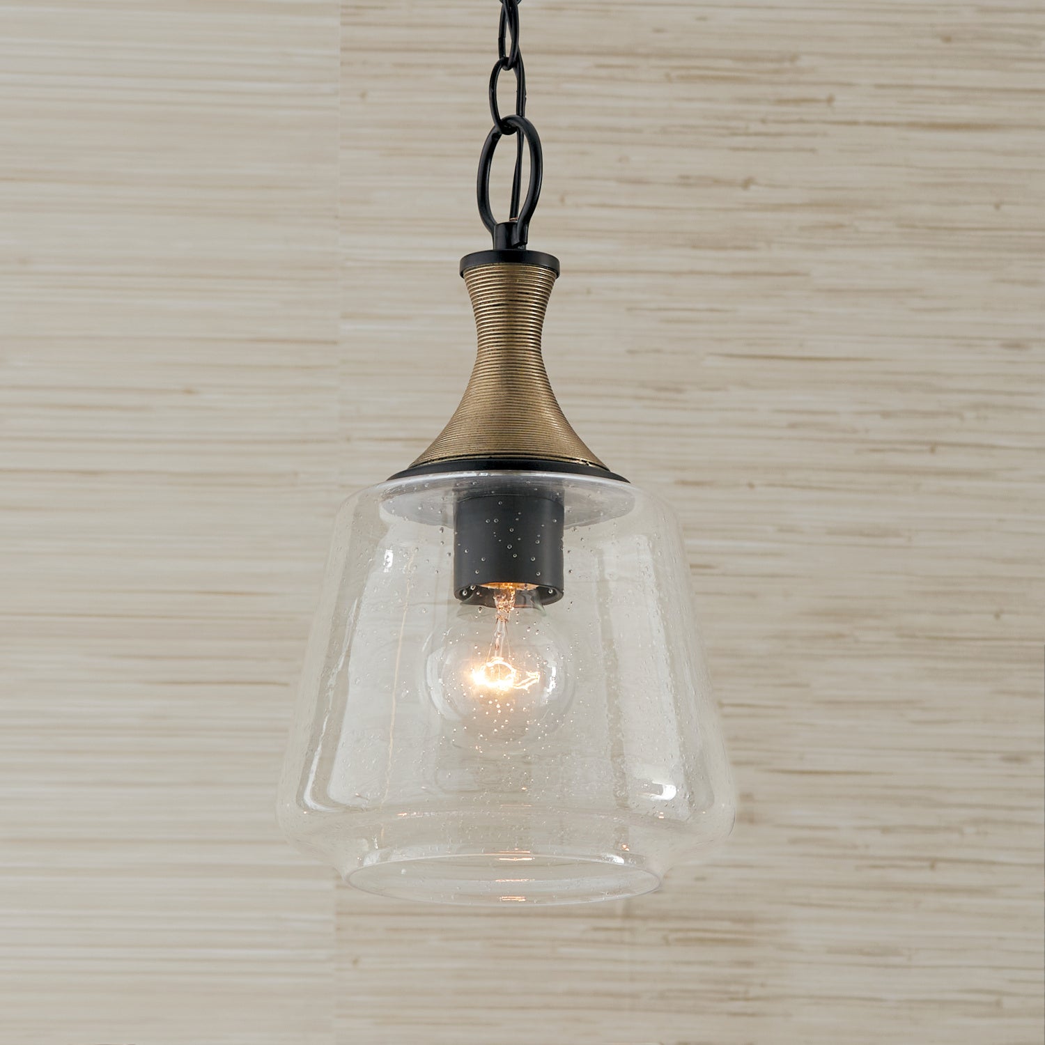 Capital Lighting - 345611KB - One Light Pendant - Amara - Matte Black with Brass