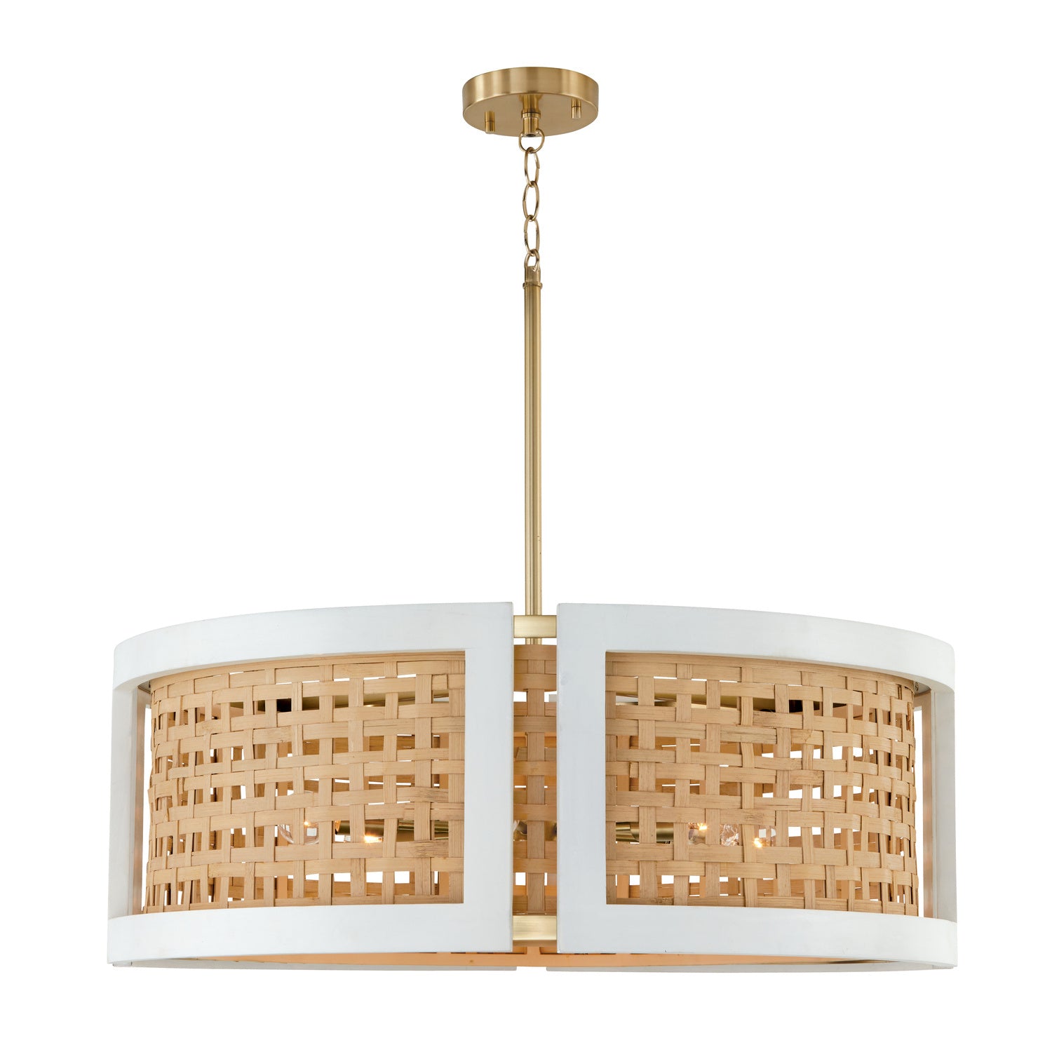 Capital Lighting - 444361WM - Six Light Chandelier - Lola - Flat White and Matte Brass