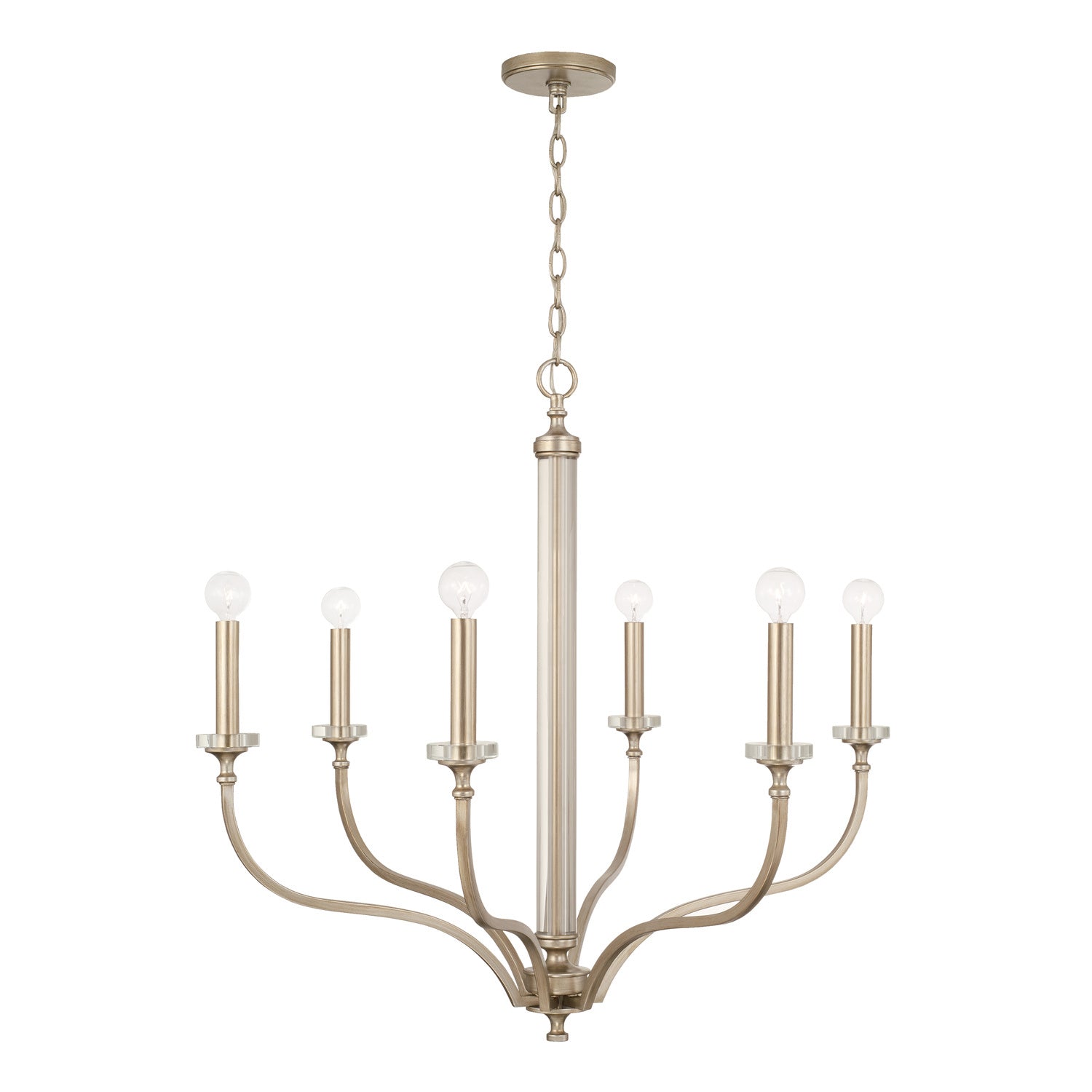 Capital Lighting - 444861BS - Six Light Chandelier - Breigh - Brushed Champagne