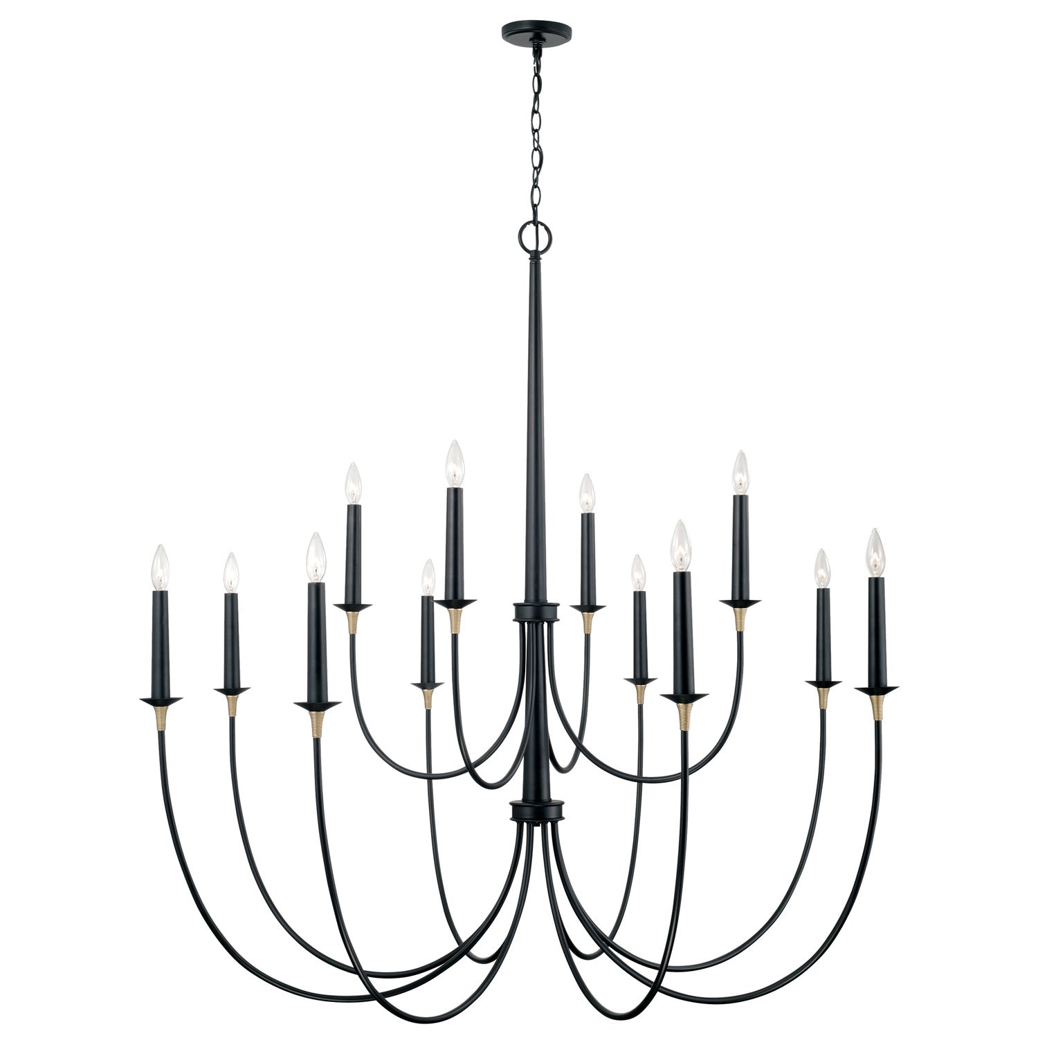 Capital Lighting - 445601KB - 12 Light Chandelier - Amara - Matte Black with Brass