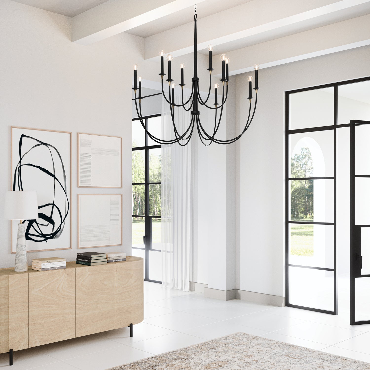 Capital Lighting - 445601KB - 12 Light Chandelier - Amara - Matte Black with Brass