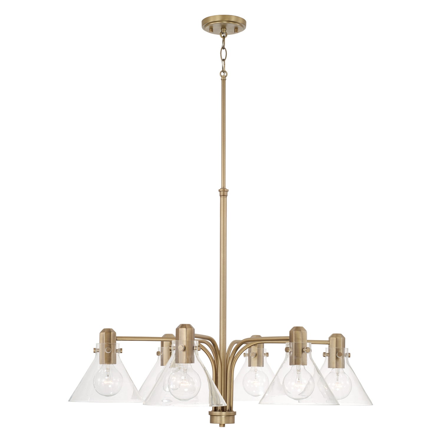 Capital Lighting - 445861AD-528 - Six Light Chandelier - Greer - Aged Brass