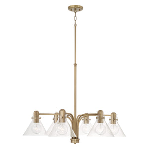 Capital Lighting - 445861AD-528 - Six Light Chandelier - Greer - Aged Brass
