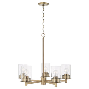 Capital Lighting - 446851AD-532 - Five Light Chandelier - Mason - Aged Brass