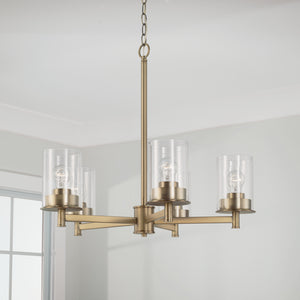 Capital Lighting - 446851AD-532 - Five Light Chandelier - Mason - Aged Brass