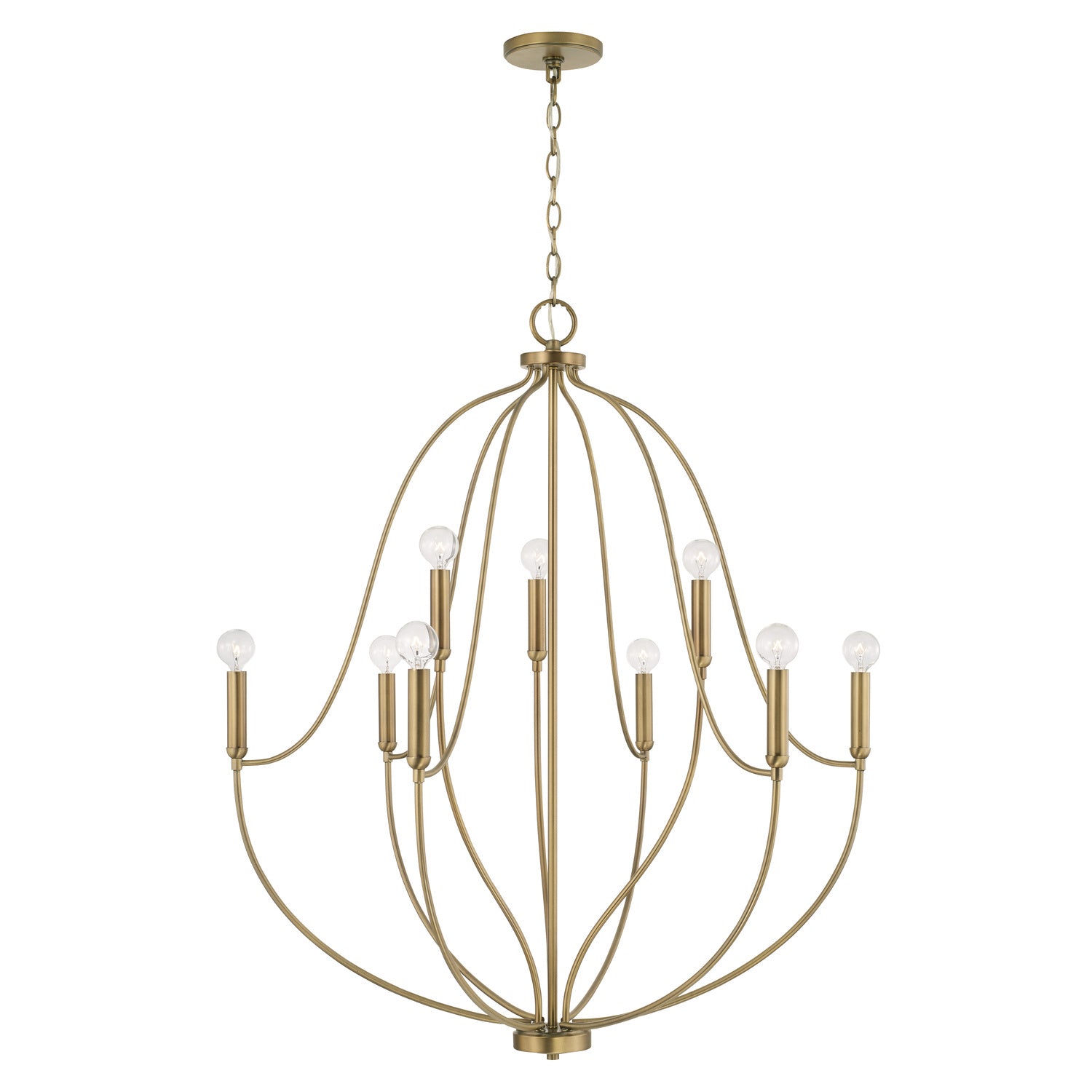 Capital Lighting - 447091AD - Nine Light Chandelier - Madison - Aged Brass