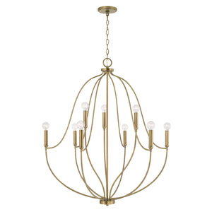 Capital Lighting - 447091AD - Nine Light Chandelier - Madison - Aged Brass