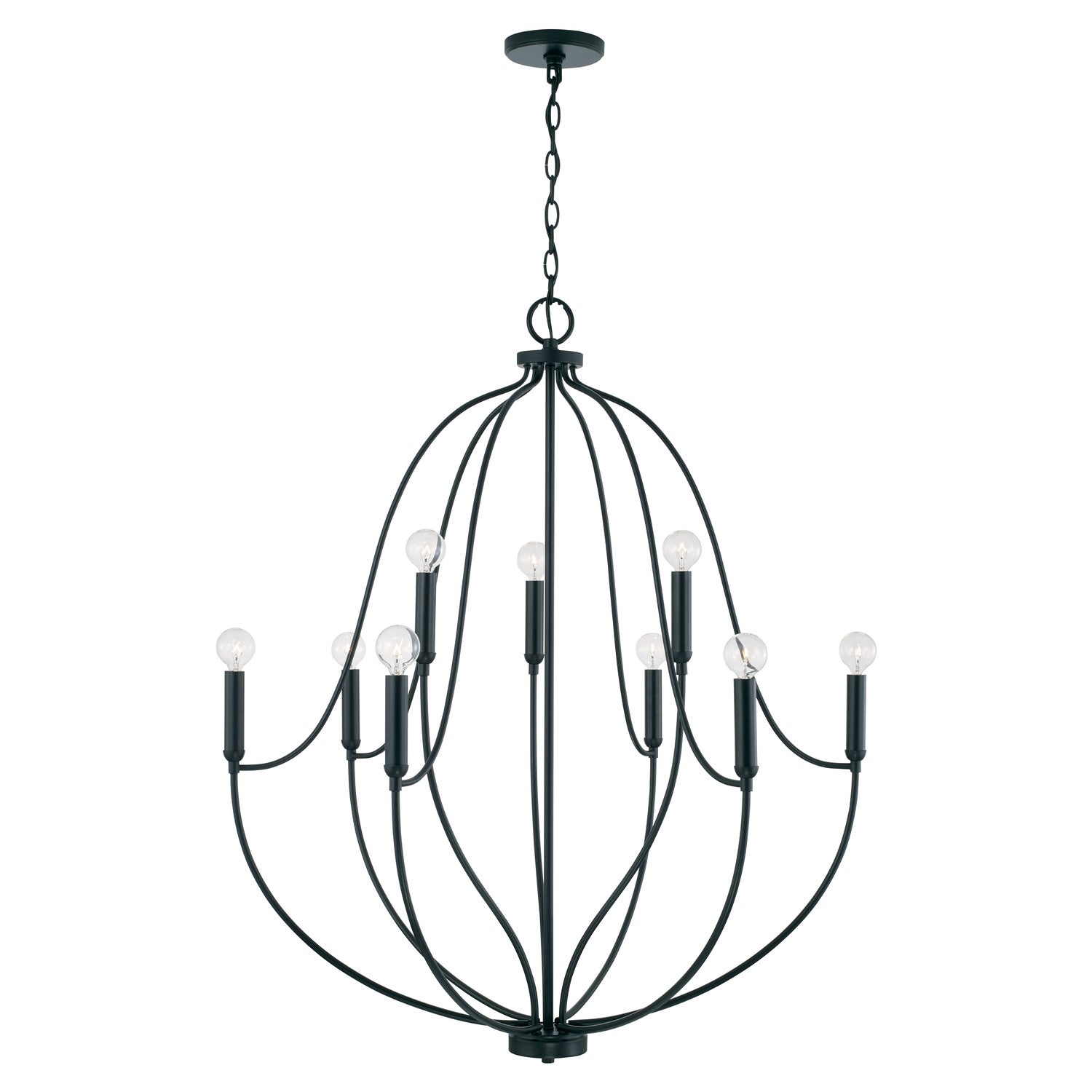 Capital Lighting - 447091MB - Nine Light Chandelier - Madison - Matte Black