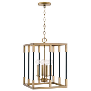 Capital Lighting - 544741AB - Four Light Foyer - Bleeker - Aged Brass and Black