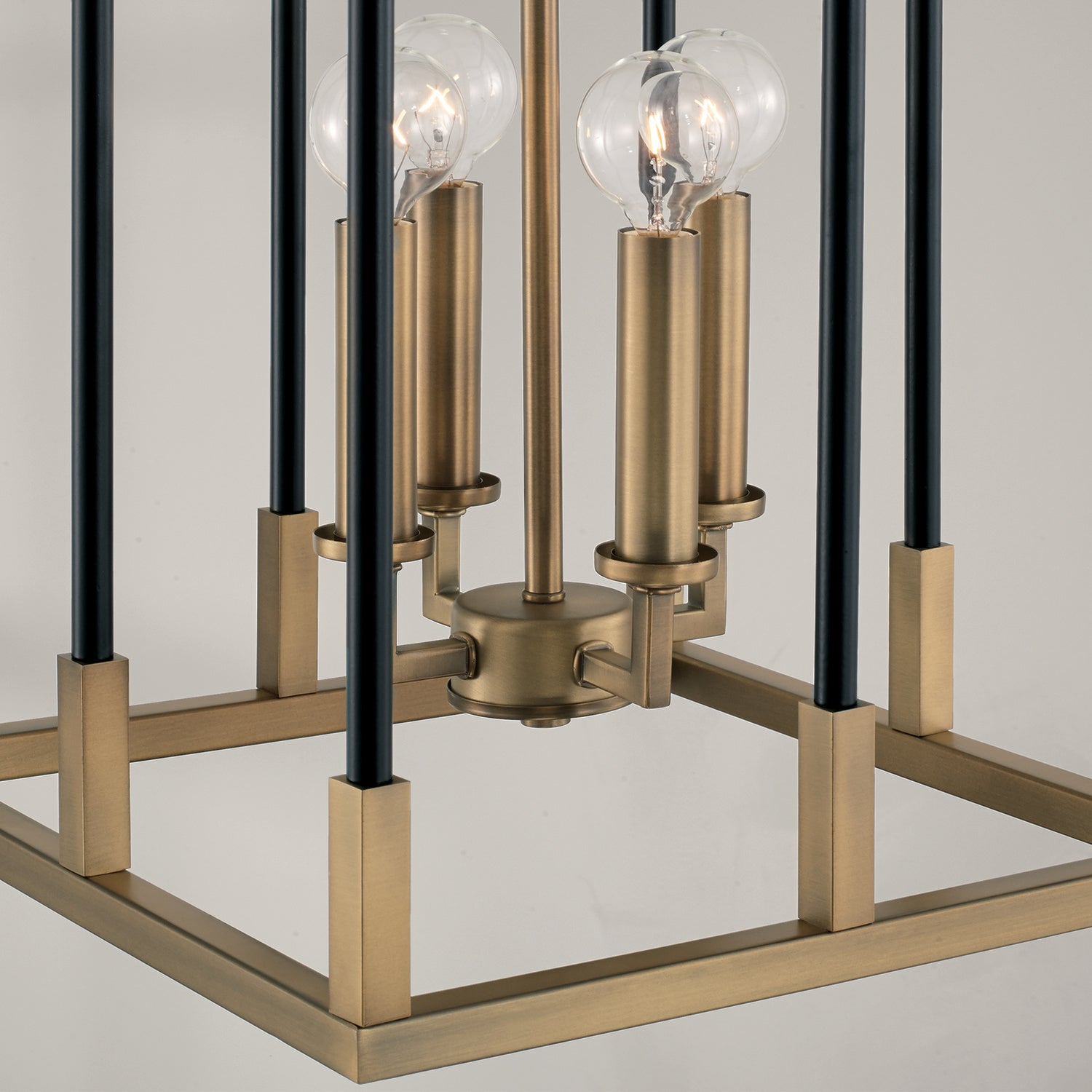 Capital Lighting - 544741AB - Four Light Foyer - Bleeker - Aged Brass and Black