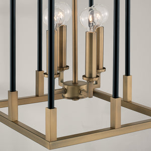 Capital Lighting - 544741AB - Four Light Foyer - Bleeker - Aged Brass and Black