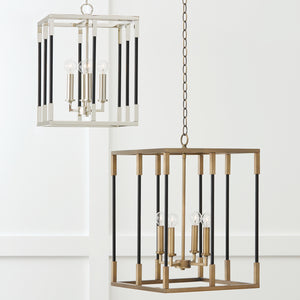 Capital Lighting - 544742AB - Four Light Foyer - Bleeker - Aged Brass and Black