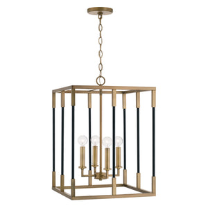 Capital Lighting - 544742AB - Four Light Foyer - Bleeker - Aged Brass and Black