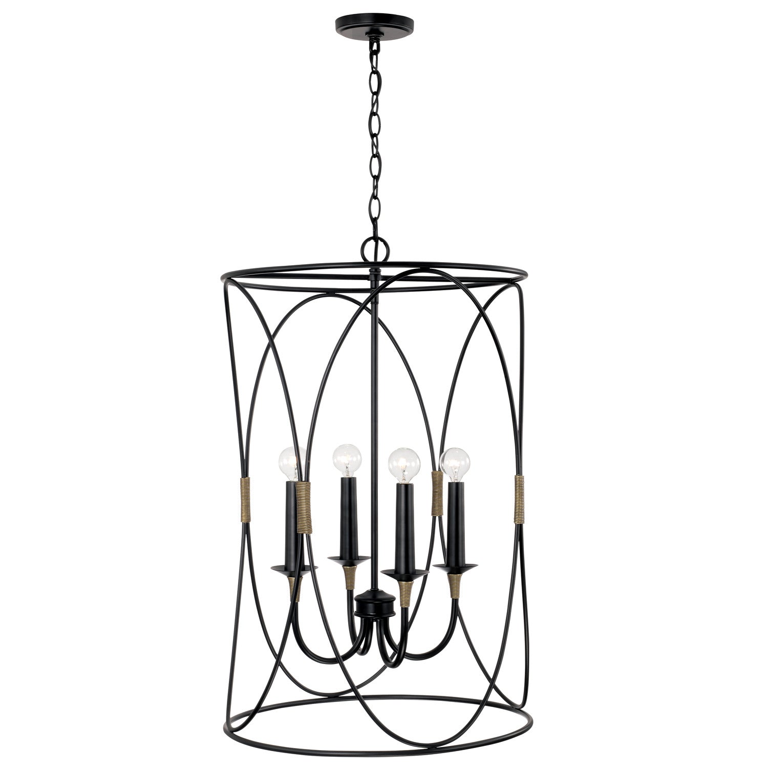 Capital Lighting - 545641KB - Four Light Foyer - Amara - Matte Black with Brass