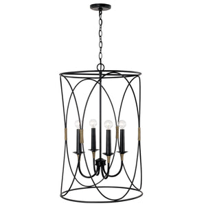 Capital Lighting - 545641KB - Four Light Foyer - Amara - Matte Black with Brass