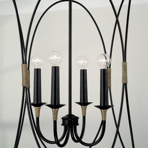 Capital Lighting - 545641KB - Four Light Foyer - Amara - Matte Black with Brass