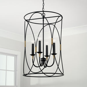 Capital Lighting - 545641KB - Four Light Foyer - Amara - Matte Black with Brass