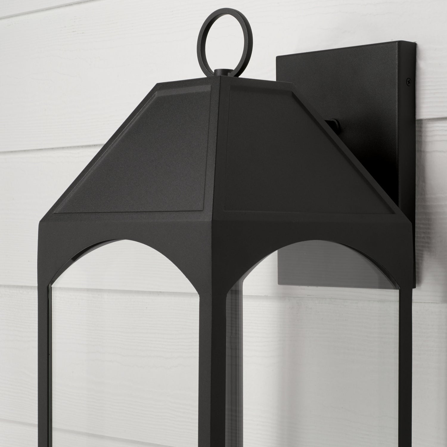 Capital Lighting - 946341BK-GL - One Light Outdoor Wall Lantern - Burton - Black