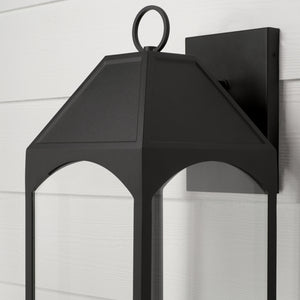 Capital Lighting - 946341BK-GL - One Light Outdoor Wall Lantern - Burton - Black
