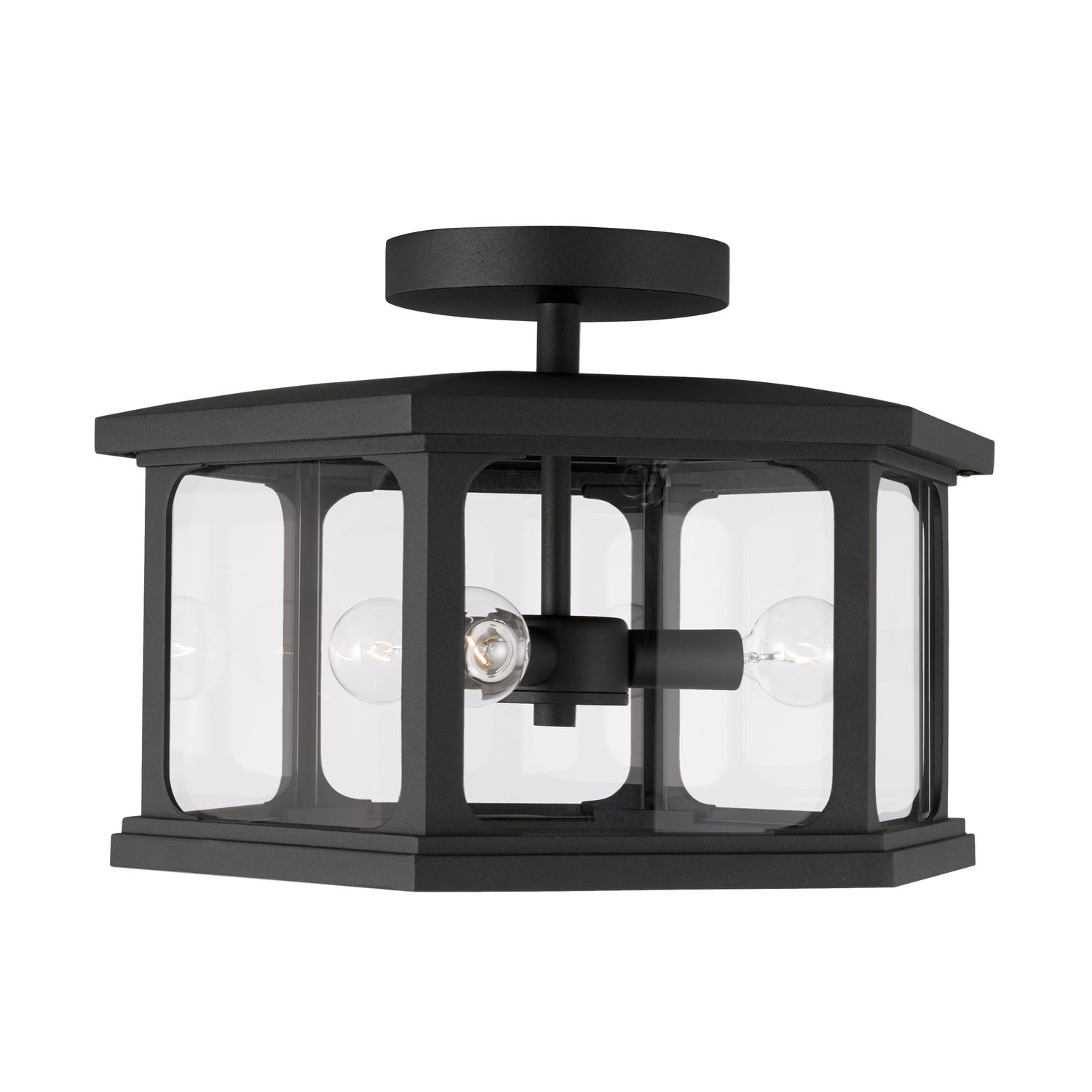 Capital Lighting - 946632BK - Three Light Outdoor Semi Flush Mount - Walton - Black