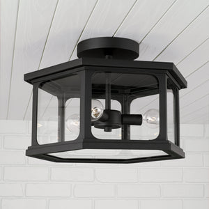 Capital Lighting - 946632BK - Three Light Outdoor Semi Flush Mount - Walton - Black
