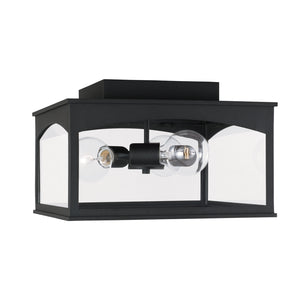 Capital Lighting - 946731BK - Three Light Outdoor Flush Mount - Burton - Black