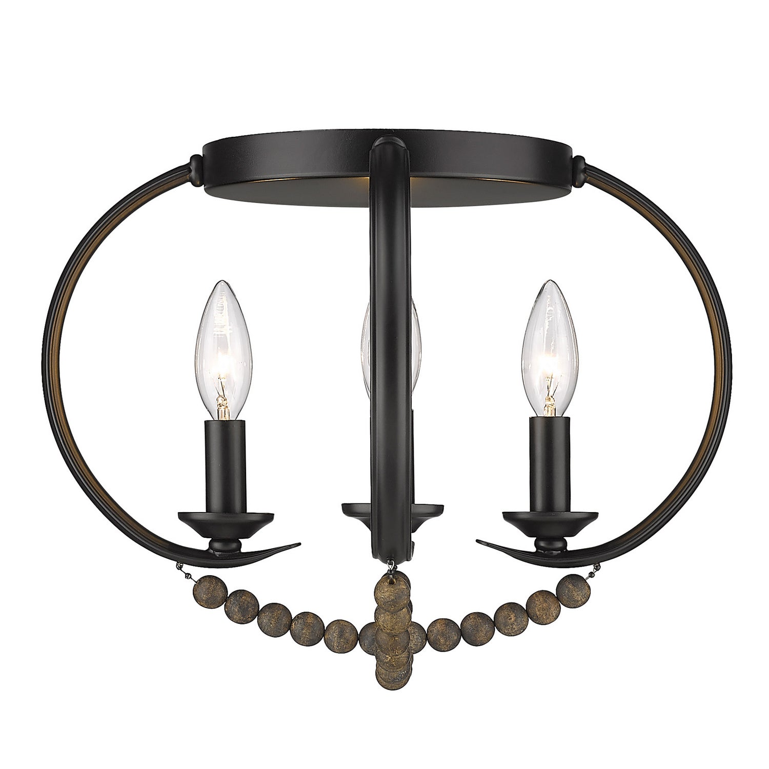 Golden - 8320-FM BLK-EWB - Four Light Flush Mount - Flori - Matte Black