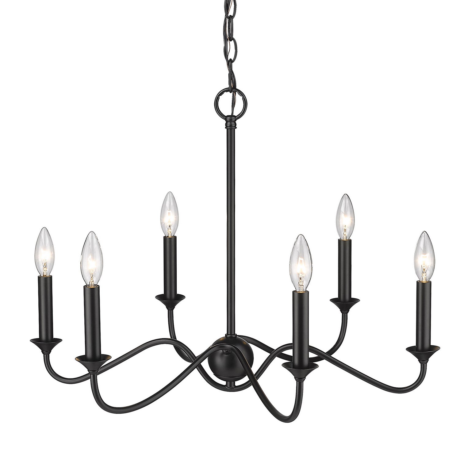 Golden - 8316-6 BLK - Six Light Chandelier - Tierney - Matte Black